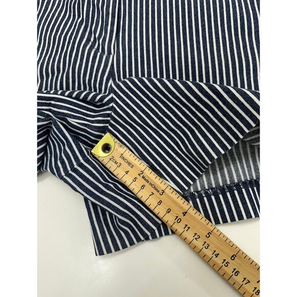 Loft Womens Shorts Size 12 The Riviera Short Blue White Striped Denim JeanShort - Picture 10 of 11